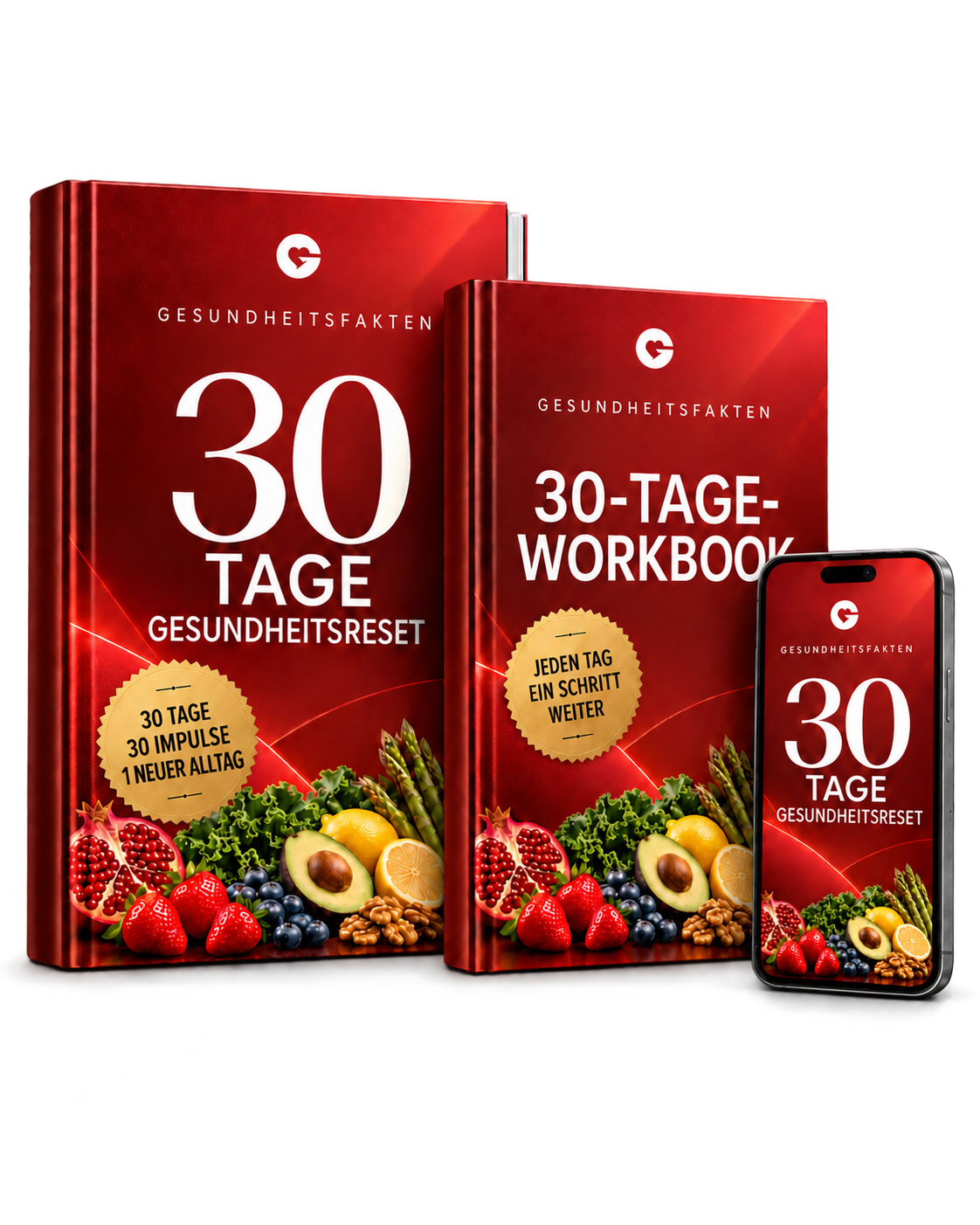 Das digitale 30-Tage-Gesundheits-Reset-Paket mit Buch, Workbook und Smartphone